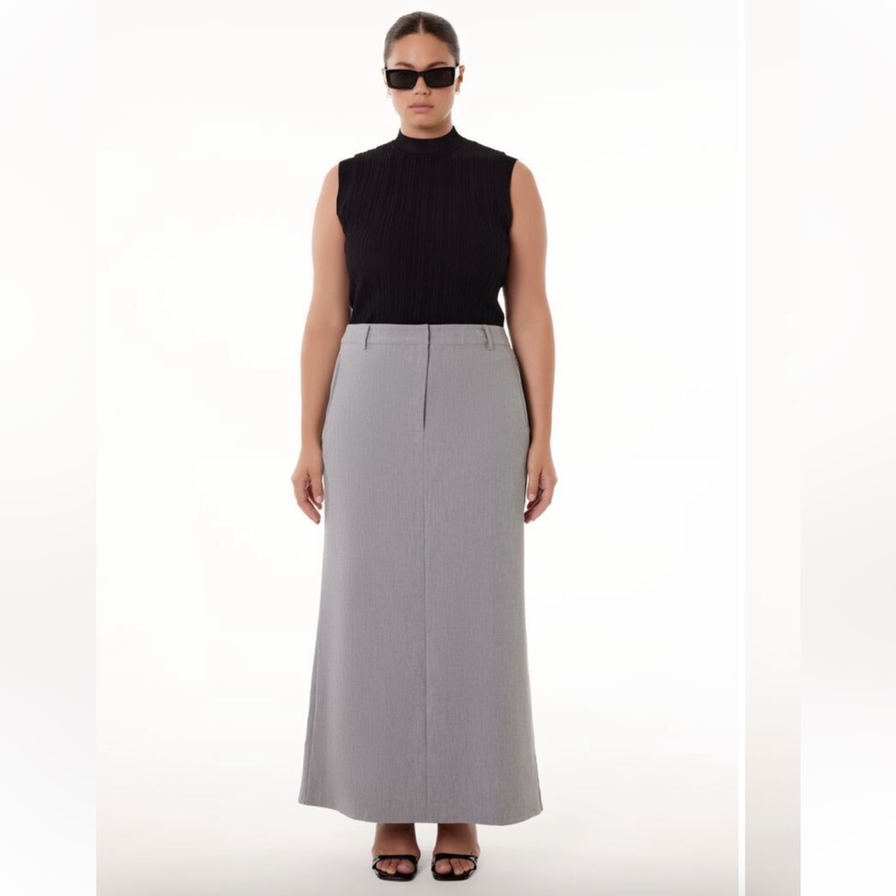Forever 21 Barney’s New York Gray Maxi Skirt - Plus Size